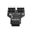 【送料無料】USB 2.0 フロントパネルヘッダー 9ピン/10ピン 1~2 ハブ 9ピン/10ピン メインボードヘッダー拡張コネクターアダプター