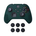 FO:PlayVital 3D Studded版Xbox Series X/Sコントローラーに対応用アンチスリップシリコーンカバースキン、黒い親指グリップキャップ6つ付き、Xbox Coreワイヤレスコントローラ対応用ソフトラバーケースプロテクター【