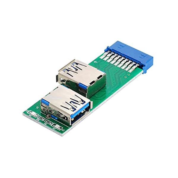 【送料無料】デュアルサイドUSB3.0Aタイプメス-マザーボード20ピン19ピンボックスヘッダースロットアダプターPCBA、LED付き