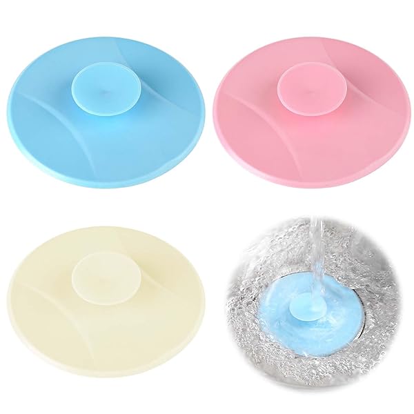 【送料無料】排水溝 蓋 【3個入り】排水口カバー 排水溝カバー シリコン 蓋床排水防臭マットお風呂、洗面所、キッチンシンクの消臭、シャワー排水口ストッパー（10.5*10.5cm）