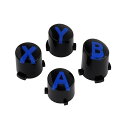 FO:xbox series X&Sに対応用交換カスタムABXYアクションボタン、xbox one S/X対応、elite V1/V2向けの3トーンクラシック・シンボルABXYキー【ブラック&クリア&ブルー】(2)
