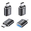 【送料無料】USB C変換アダプター4個セット (Type C - USB A 3.0 メス) Type C USB-A 最大5Gbps MacBook Pro...