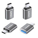【送料無料】USB C変換アダプター4個セット (Type C - USB A 3.0 メス) Type C USB-A 最大5Gbps MacBook Pro...