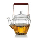 FO:ポカロティー 菊紋耐熱ガラスティーポット上手型 満水容量 直火対応 耐熱 紅茶 緑茶 フルーツティー リーフティー 550ml (高さある)(3)