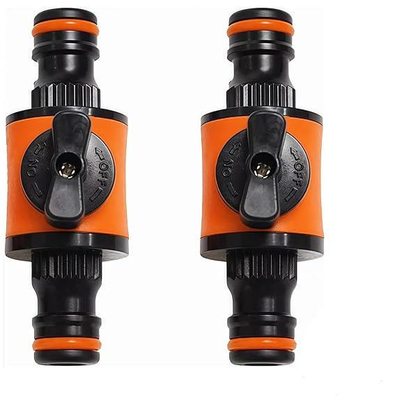 【送料無料】水道ホース ジョイント 2個入り 水道管バルブ 水流調整がバルブ付き 散水栓 蛇口シャット ..