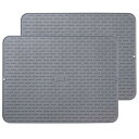 FO:トゥエンカウンター シリコン食器乾燥マット - エクストララージ 61 x 45.7cm(24 x 18インチ)- 2枚セット フレキシブルゴム乾燥マット...
