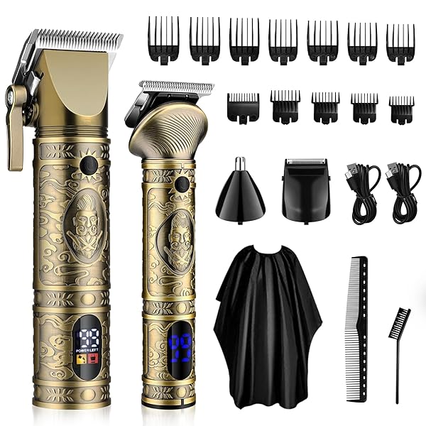 【送料無料】メンズヘアカッター バリカンセット 往復式シェーバー 鼻毛カッター2in1 USB充電式 LCD表示 自動研磨 電動バリカン ヒゲトリマー 低騒音 ...