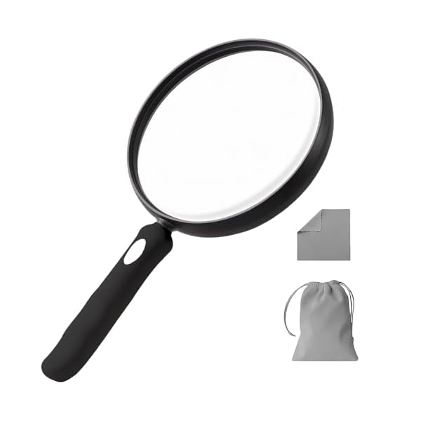 【送料無料】手持ちルーペ 拡大鏡 大型 虫眼鏡 レンズ径130mm 2倍拡大 見やすい 携帯便利 ソフトシリコ..