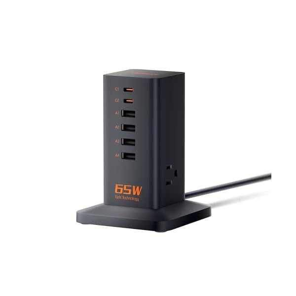 【送料無料】usb コンセント急速充電器 65W 電源タップ タワー usb c付き 充電ドック ステーション 延..