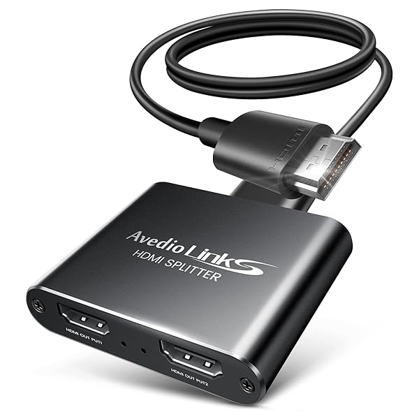 【送料無料】4K60Hz HDMI 分配器 1入力2出力 同時出力 2画面 スプリッター アルミ製【HDMIケーブル付属 1.2m】 3D HDCP1.4対応 PS5/Xbox/PC/プロジェクター/HDTV/DVD動作確認済み 拡張モード非対応