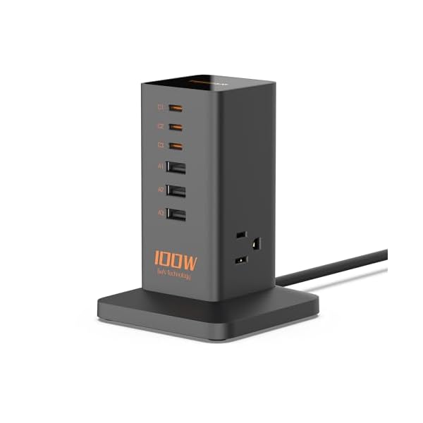 【送料無料】usb充電器 type-c 100W PD スマホ急速充電器 usb コンセント 電源タップ タワー usb c付き..