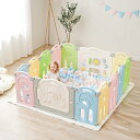 FO:Cloud Castle ベビーサークル 折りたたみ 人気 大きめ 赤ちゃん サークル 高さ62cm おもちゃパネル ドア付き 組立簡単 ベビーフェンス ...