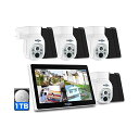 【送料無料】【400万画素・電源不要】 ソーラーパネルカメラ セット 10インチLCD液晶モニタ一体型NVR 8000mAh 遠隔監視 防水等級ip65 AI動体検知 屋内/屋外 セキュリティ 防犯カメラ 常時録画可能 2.4gのルーターに対応可能