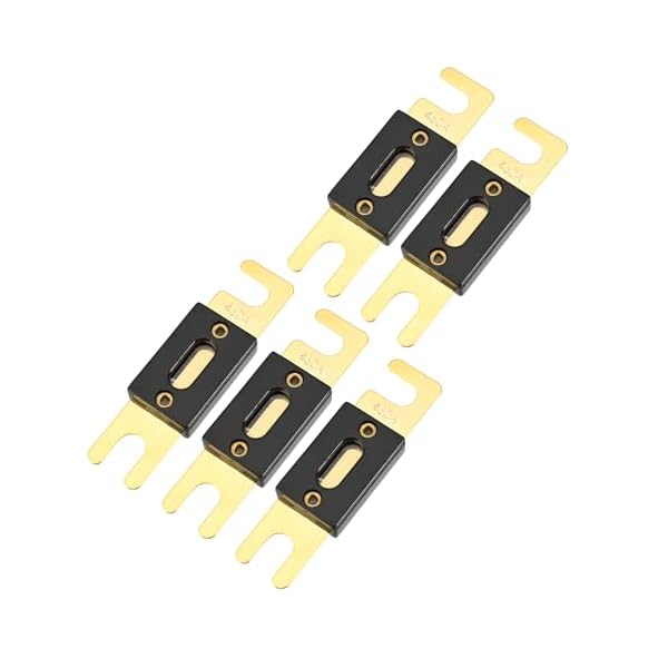 【送料無料】ミニANLヒューズ 450A / 車両 オートバイ ボート用の内部オーディオCDヒューズ/耐久性 プラスチックと金属 / 5個セット 金 黒