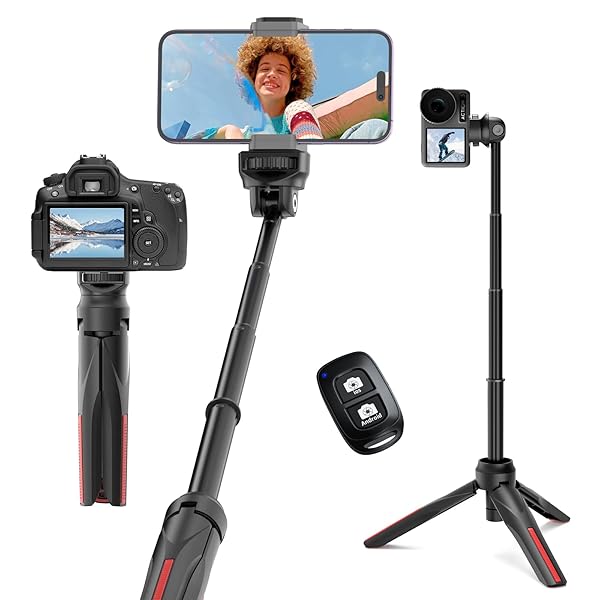 【送料無料】【2024新登場！】 自撮り棒 スマホ 三脚 スマホミニ三脚3段伸縮 三脚 カメラリモコン Gopro 3way自由雲台 スマホスタンドカメラ 三脚 持ち運び 三脚 コンパクト 収納便利 vlog ビデオ 折りたたみ スマホ三脚スタンド