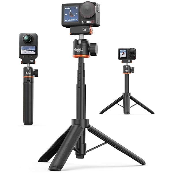 【送料無料】DJI Osmo Action 5 Pro/4/3用 三脚/自撮り棒/一脚兼用 54cmミニ延長ポール 磁気クイックリ..
