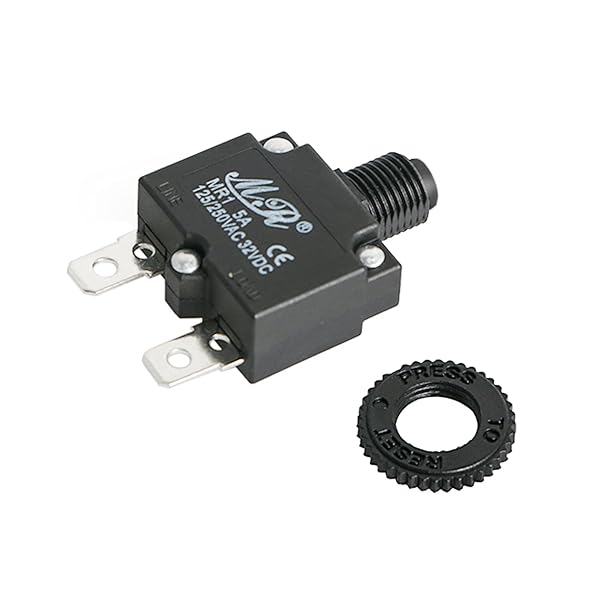 【送料無料】5 アンペアの熱回路ブレーカー押しボタン手動リセット過負荷保護スイッチ 5A 125/2 ...