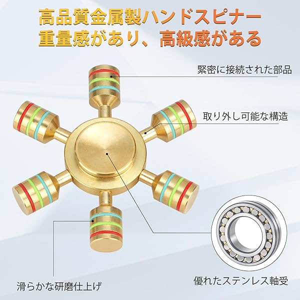 FO:ハンドスピナー ストレス解消 グッズ ハンドスピナー よく回る 民族 水道 かっこいい 純銅製 ハンドスピナー 高級 静音 高速回転 取り外し可能 フィジェットトイ ストレス発散 暇つぶし ADHD 自閉症 発達障害 感覚刺激おもちゃ 指先スピ