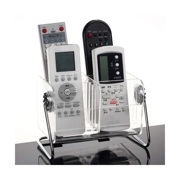 【送料無料】リモコンラック 多機能収納ボックス アクリル おしゃれ 卓上小物収納 仕切りサイズ変更可能(透明)6格