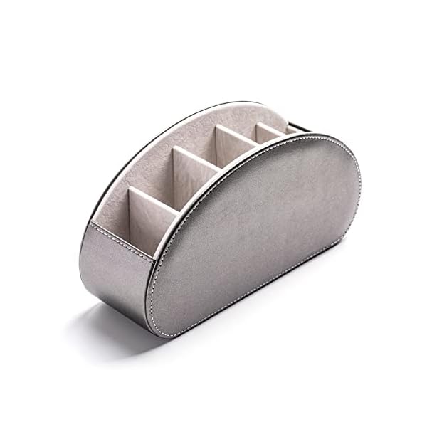 【送料無料】リモコンラック PUレザー リモコン収納 テーブル 5格仕切り リモコンスタンド おしゃれ 防水 多機能収納ボックス 文房具 卓上小物