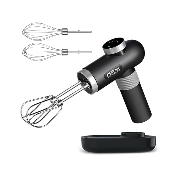 【送料無料】ハンドミキサー コードレス 小型 泡立て器 6段階スピード調節 充電式 多機能 軽量 電動 (ブラック)