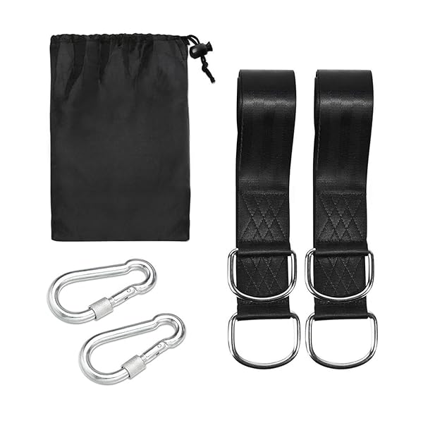 【送料無料】ブランコ ハンモック 固定ベルト 1.5m 耐荷重量1000kg 滑り止め 耐摩耗 安全 簡単設置 ブランコロープ キャンプ アウトドア用 カラビナ...