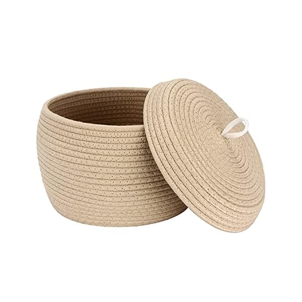 【送料無料】収納バスケット 収納ボックス 収納かご バスケット ふたつき コットンロープバスケット 化..
