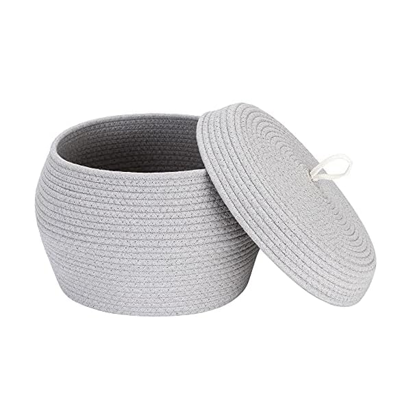 【送料無料】収納バスケット 収納ボックス 収納かご バスケット ふたつき コットンロープバスケット 化..