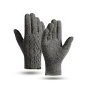 FO:手袋 メンズ 防寒手袋 ニットグローブ 裏起毛 二重構造 スマホ対応 裏起毛 厚手 全指 暖かい ウール ニット手袋 伸縮性良し アウトドア バイク 自転...