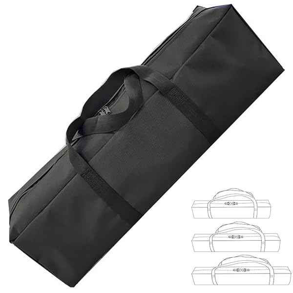 【送料無料】ポールケース 60*20*20cm テントポール収納袋 テントポールバッグ 多機能 ポールキャリングケース リップストップ生地 収納バッグ 釣り竿/タープポール/テントポール用 キャンプ/アウトドアギア用品 ブラック