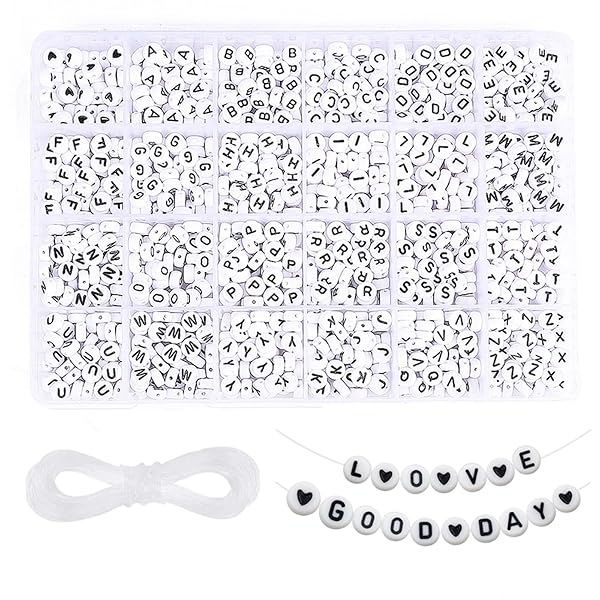 【送料無料】アルファベットビーズ 1200個セット A-Z 文字 手芸 DIY アクセサリー材料 紐 ...