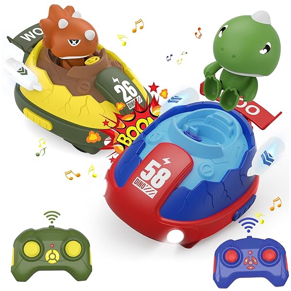 【送料無料】リモコンカー恐竜カー子供用ミニカー ドリフトカー 電動おもちゃ車2台 男の子おもちゃLED照明とリアルな音響効果 付き制御可能な速度 車おもちゃプレ...