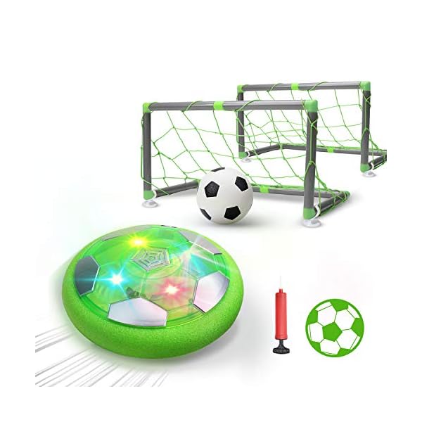 【送料無料】おもちゃ エアーサッカー サッカーボール 充電式 ホバーサッカー ゴール付き ボールセット LED付き 浮力 スポーツ 室内サッカー 親子ゲーム 子供 男の子 女の子 ギフト クリスマス プレゼント 小学生 中学生 KD002 緑