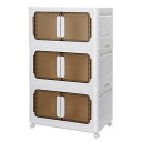 FO:収納ボックス 収納ケース 収納力110L*3、幅70×奥行40×高さ114cm キャスター付き 大容量 前開き 折りたたみ 積み重ね フタ付き おしゃれ ...