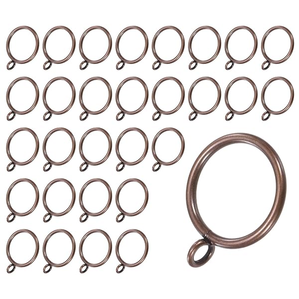 【送料無料】30個入りのレッドブロンズのカーテンリング（アイレット付き） カーテンロッド用の錆びにく ...