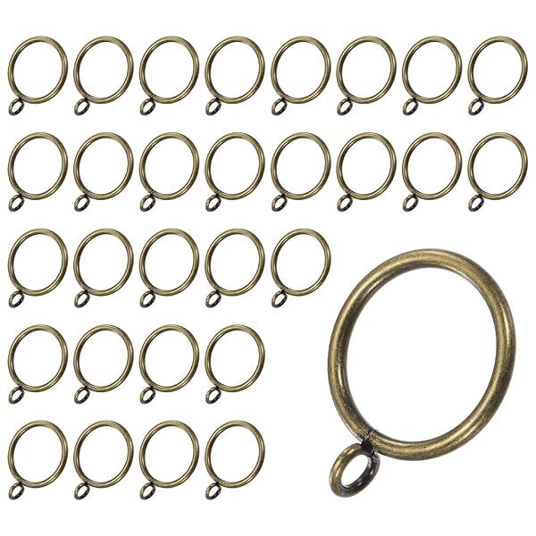 【送料無料】30パックの緑ブロンズのアイレット付きカーテンリング カーテンロッド用の錆びにくい金属リ ...