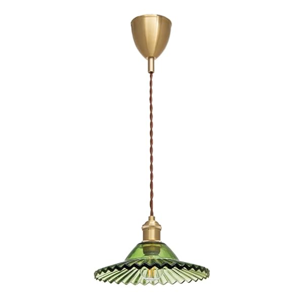 【送料無料】真鍮 ガラス ペンダントライト - 北欧 おしゃれ 昭和 レトロ 天井 照明器具 吊り下げ リビング ダイニング 食卓 玄関 E26 ソケット 傘 ...