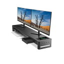 FO:デュアル モニター台 引き出し pc モニタースタンド パソコン台 ディスプレイ台 USB 3.0/2.0 データ転送 机上台 スチール製 充電バージョン...