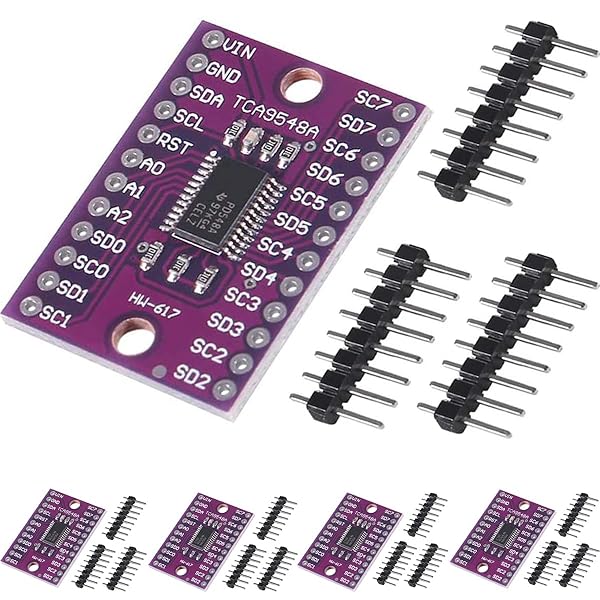 【送料無料】5PCS TCA9548A IICマルチプレクサブレイクアウトボード400kHz 1.8V - 5V Arduino用リセット付き8チャネルI2C通信スイッチ開発拡張ボード