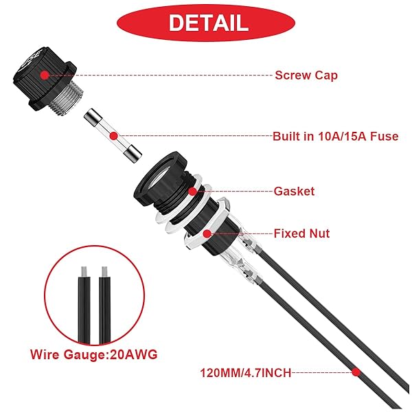 ������̵����8�� �ѥͥ�ޥ���ȥҥ塼���ۥ���� DC 12V AV250V ������塼����åץҥ塼���ۥ���� 5x20mm �����Ϥ���դ��磻�䡼��®�ǥ��饹�ɥҥ塼���դ� 10A x 8��15A x 8