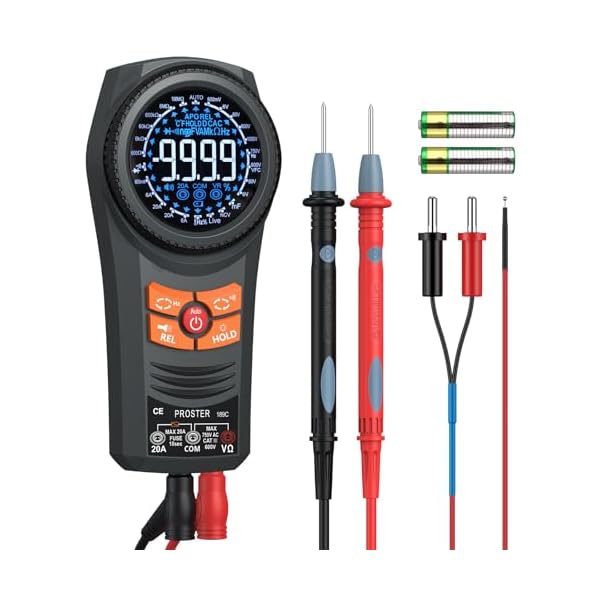 【送料無料】テスター デジタルマルチメーター 6000カウント 真の実効値 AC/DC電圧 AC/DC電流 抵抗 静電容量 周波数 温度 NCV（非接触電圧） ダイオード 連続性テスト 手動レンジ 日本語説明書付き