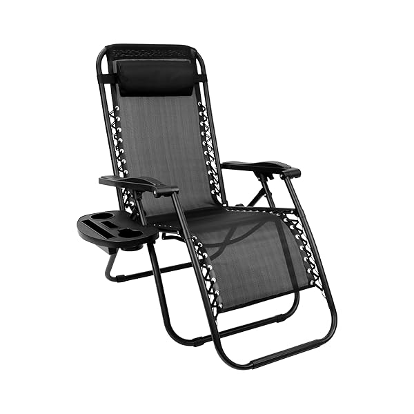 【送料無料】アウトドアチェア リクライニングチェア 折りたたみ アウトドアチェア オットマン付き 無段階 角度調節 軽量 耐荷重122kg 組立不要 ゼログラビティー/無重力/インフィニティチェア 庭/花見/砂浜/キャンプ/戸外用(ブラック)