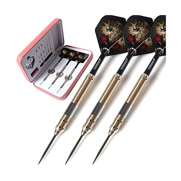 【送料無料】ドラゴンデラックス真鍮スチールチップダーツセット、21g F2301-L