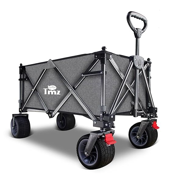 【送料無料】キャリーワゴン 折りたたみ式キャリーカート ワンタッチ収束 アウトドア 大型タイヤ 大容..