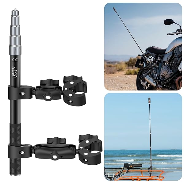 【送料無料】アルミニウム合金 オートバイ バイク ハンドルバーマウント ダブルクランプ 59インチ インビジブルセルフィー付き insta360 X5/X4/X3/X2/XONE/GO2/3/Hero 13-7用 (ロッキング落下防止バージョン)