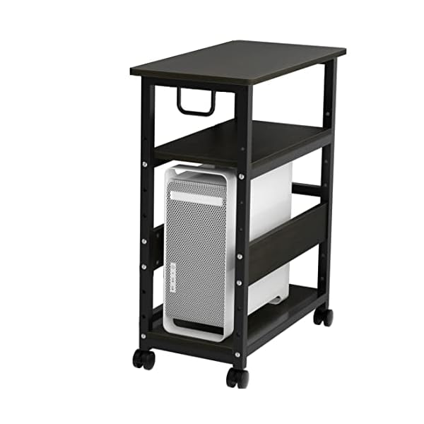【送料無料】パソコンワゴン pcワゴン cpuワゴン キャスター付き デスクワゴン 3段 25mm×25mmのスチール製フレーム 棚板高さ調節可能 パソコン収納 木製 サイドワゴン デスクサイドワゴン 収納ラック 取っ手付き オフィス収納 オフィスワ