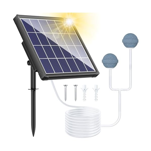 【送料無料】ソーラーポンプ エアーレーション 電源不要 屋外使用可能 水槽 池ポンプ ウォーター 太 ...