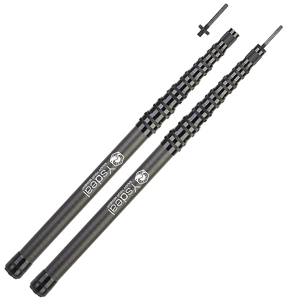 【送料無料】【58CMアップグレード収納長さ】タープポール カーボン 高炭素 無段階調節 最大直径33MM わずか443g(1本あたり) テントポール スライド式 伸縮ポール (58~260CM 2本組)