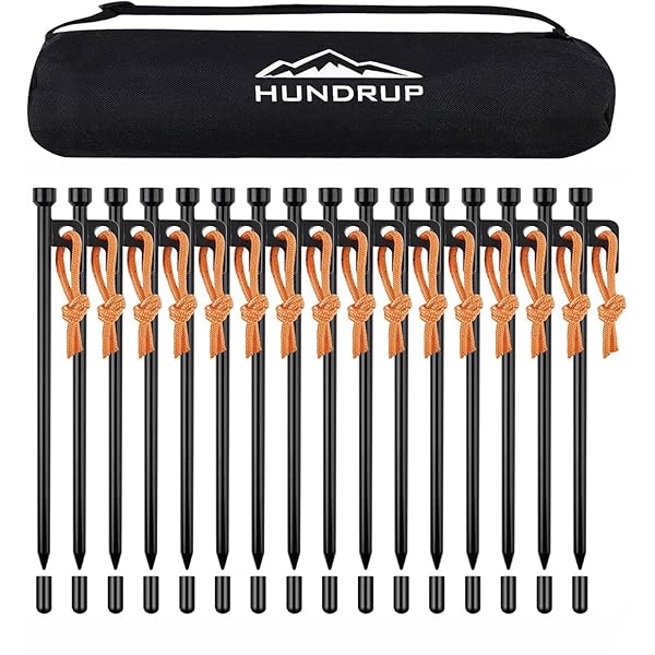 【送料無料】ペグ 20cm/28cm 8本/16本 鍛造ペグ レーザー溶接 反射材入りロープ スチール ソリッドステーク 電着塗装 収納ケース+保護キャップ付き 設営用具 キャンプ テントペグ アウトドア 登山 硬い土 砂地 草地用 (20CM*16