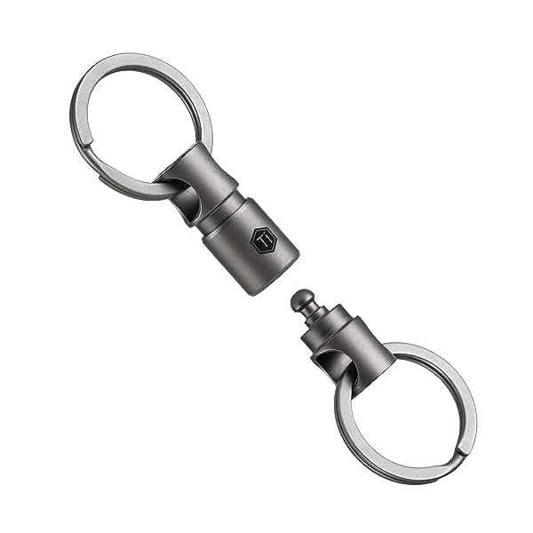 【送料無料】キーホルダー チタン 着脱 ワンタッチ KA24 クイックリリース キーリング付き 360°回転コネクター 分離型 軽量 小型 錆びない 鍵 紛失防止 おしゃれ メンズ プレゼント 人気